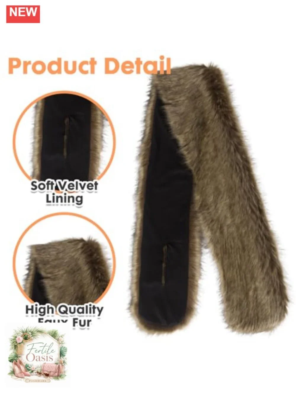 Faux Fur Collar Scarf Wrap Women Winter Warm Shawl Stole Shrug 63